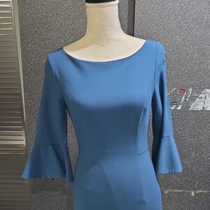 White House Black Market Blue Long Sleeve Dress